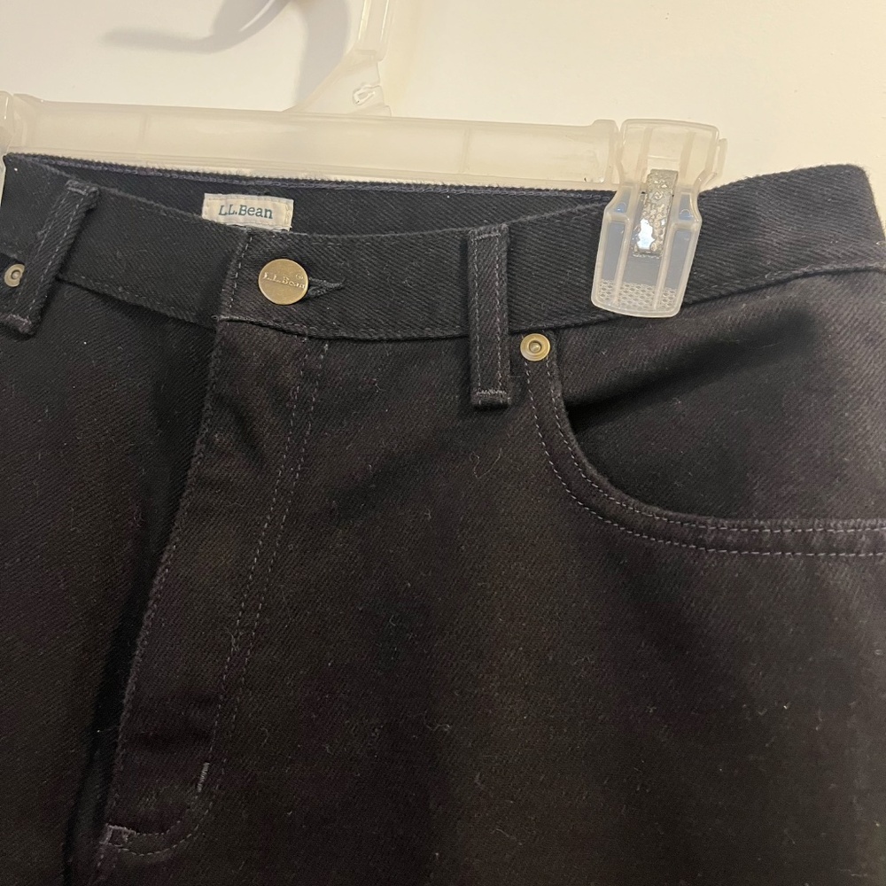 LL Bean Jeans Women 14 Reg Original Relaxed Fit Black 100% Cotton Vintage NWOT - Picture 4 of 12